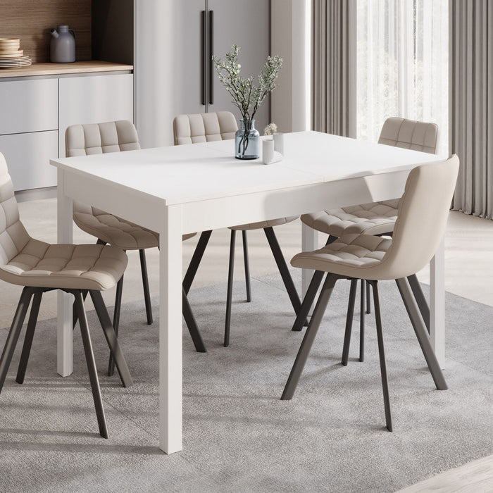 Meubella - Eetkamertafel Steve - Wit - 160 cm - Uitschuifbaar