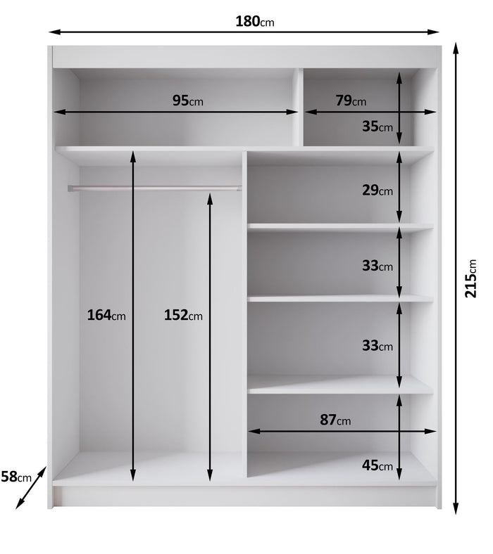 Meubella - Kledingkast Eagle - Beige - 180 cm