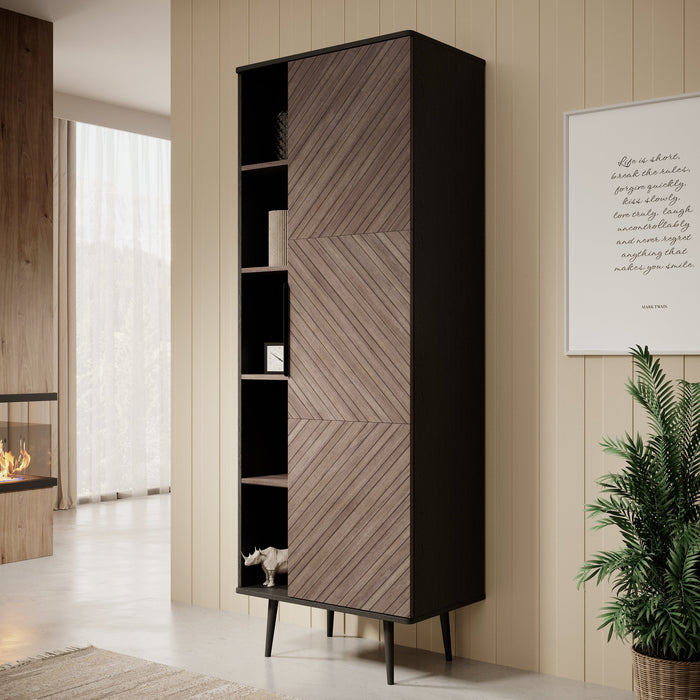 Meubella - Boekenkast Pedro - Donker eiken - Zwart eiken - 70 cm