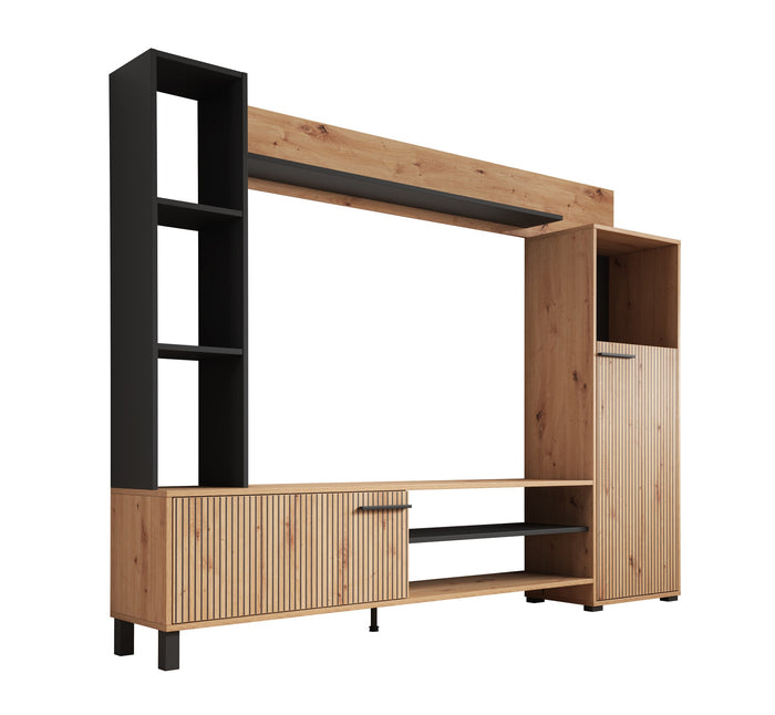 Meubella - Wandmeubel Ronald - Eiken - 208 cm