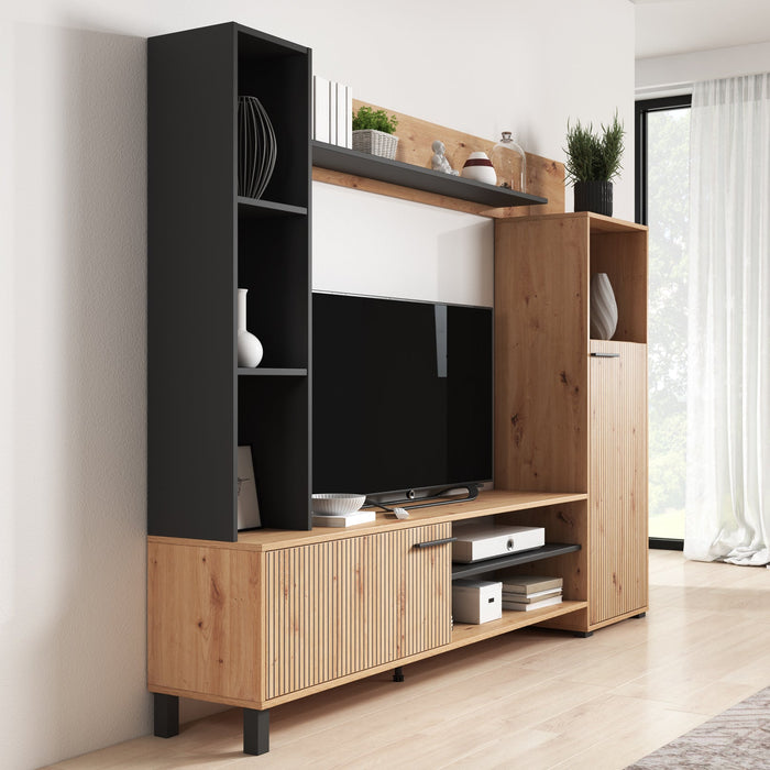 Meubella - Wandmeubel Ronald - Eiken - 208 cm