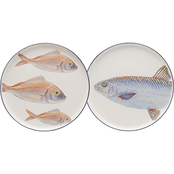 Kare Design borden - vissen - 27cm - Set van 8