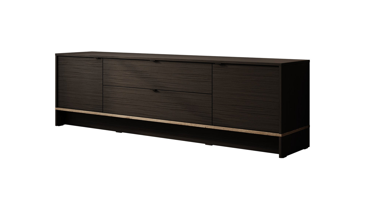 Meubella - TV-Meubel Lennard - Zwart eiken - 183 cm