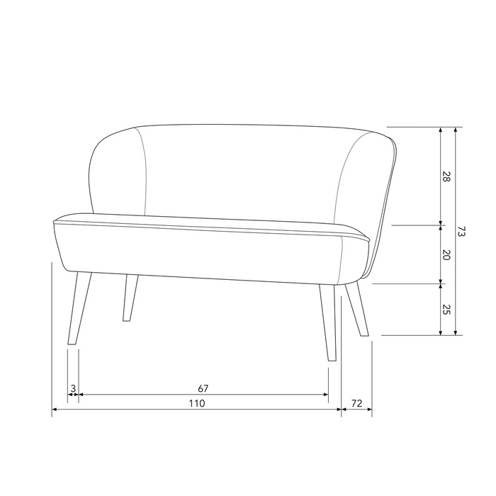 WOOOD Sara Bankje - Teddy - Off White