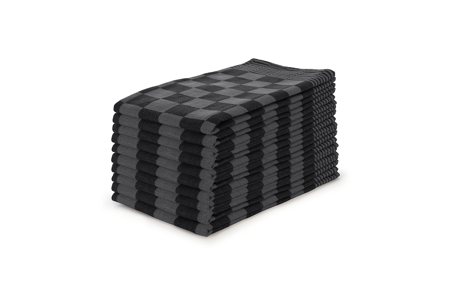 LINNICK Theedoekenset Blok 65x65cm - zwart - set van 10