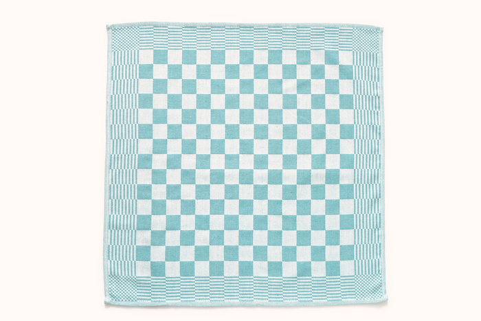 LINNICK Theedoekenset Blok 65x65cm - ice blue - set van 10