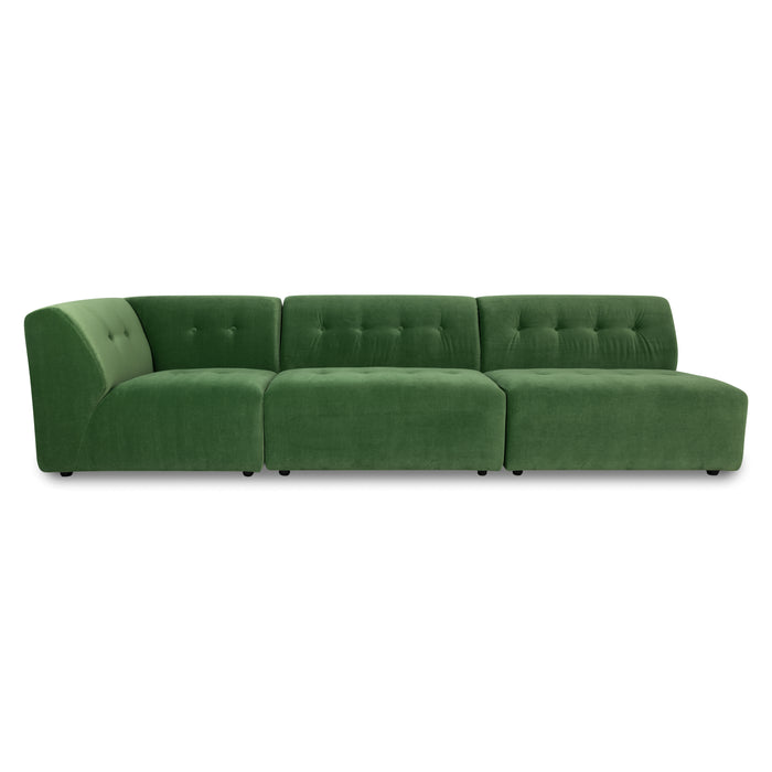 HKliving Vint Bank Element - 1,5-zitsbank Middenstuk - Royal Velvet - Groen
