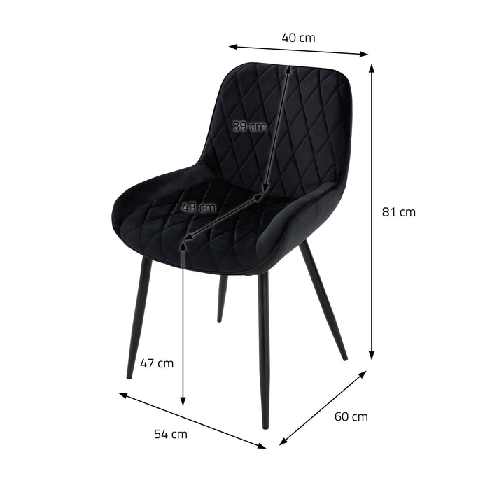ML-Design Eetkamerstoel Diadema velvet set van 6