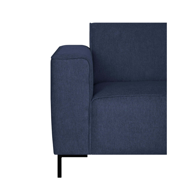 by fonQ Loft Hoekbank met Chaise Longue Rechts - Chenille - Donkerblauw