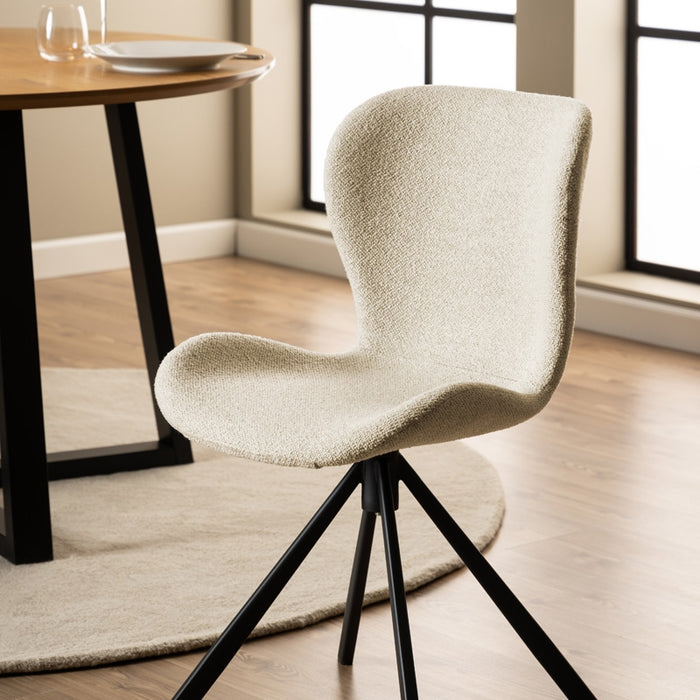 Giga Living - Eetkamerstoel Draaibaar - Beige - Zitdiepte 40cm - Set van 2