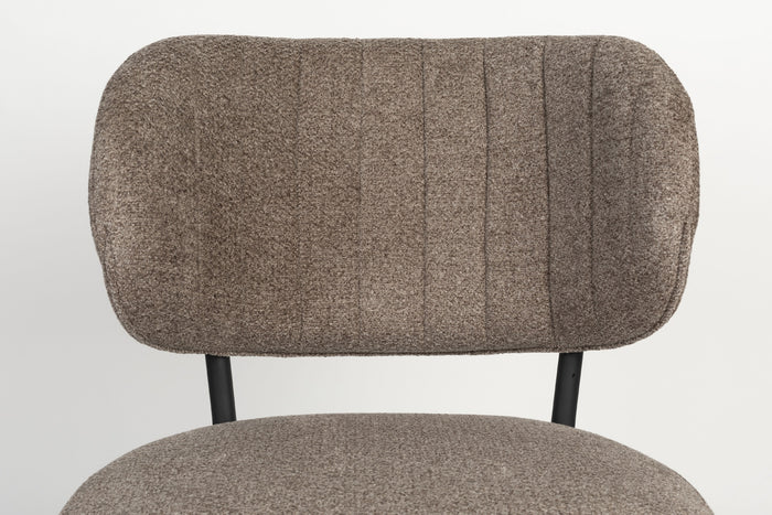 Giga Meubel - Eetkamerstoel Bruin Stof - Sanne - Set van 2