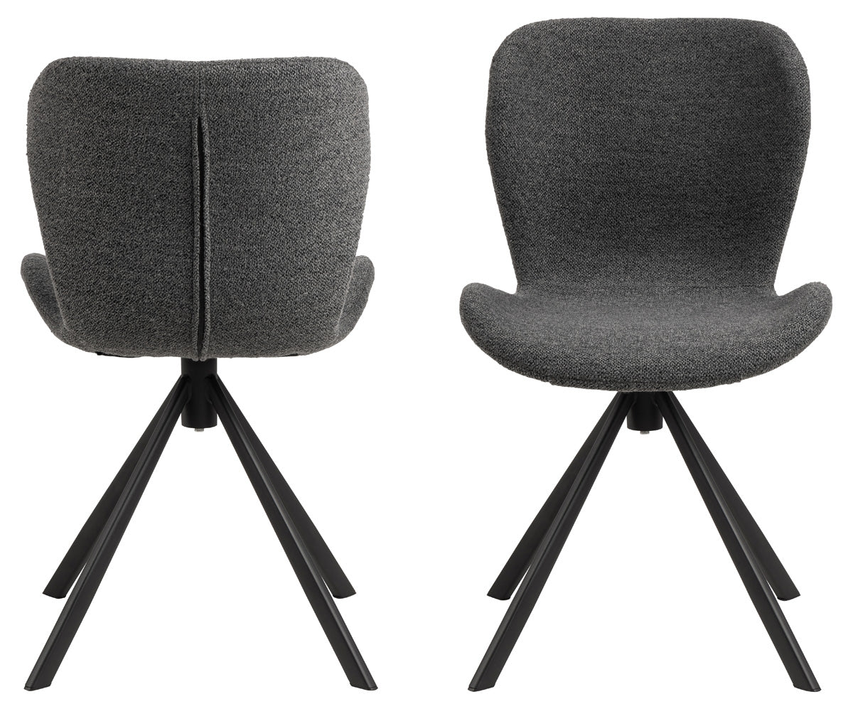 Giga Living - Eetkamerstoel Draaibaar - Antraciet - Zitdiepte 40cm - Set van 2