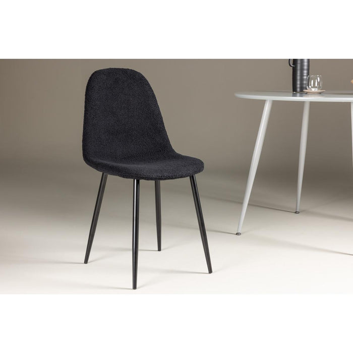 Svea - Selo eetkamerstoel - teddy - zwart