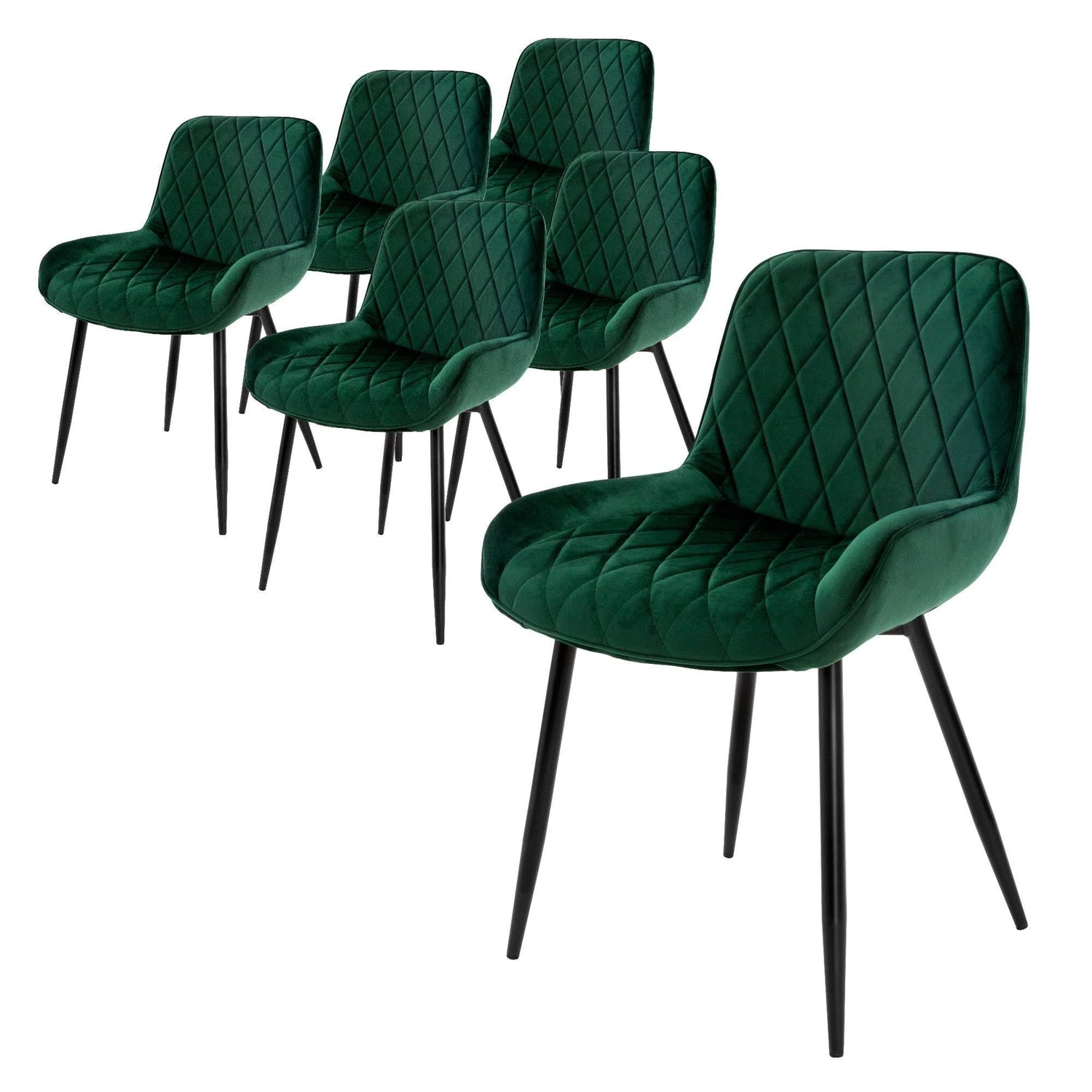 ML-Design Eetkamerstoel Diadema velvet set van 6