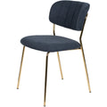 Puur - Viken eetkamerstoel stof donkerblauw - goud onderstel