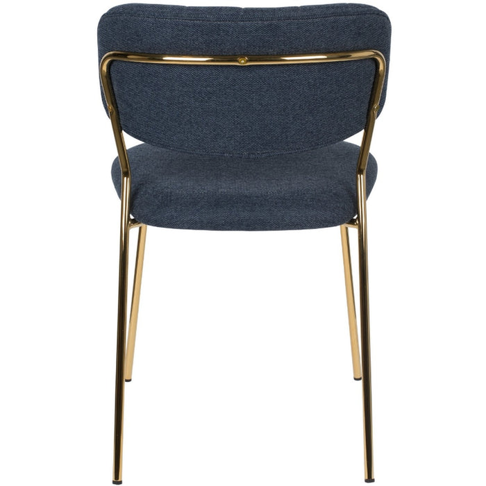 Puur - Viken eetkamerstoel stof donkerblauw - goud onderstel