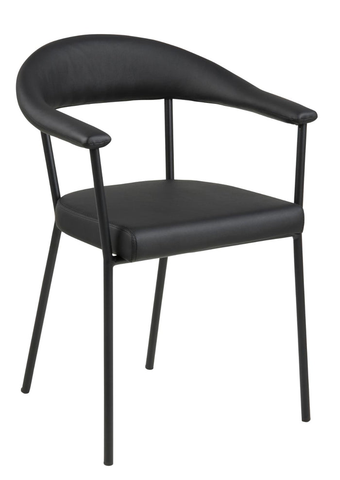 Hioshop Avur eetkamerstoel met armleuningen zwart.