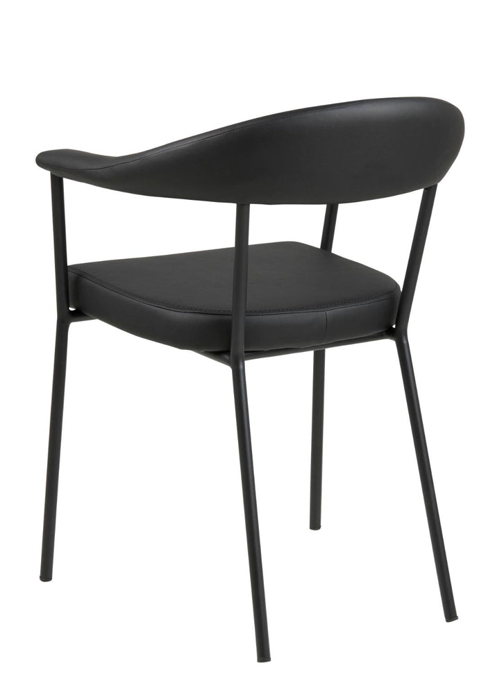 Hioshop Avur eetkamerstoel met armleuningen zwart.