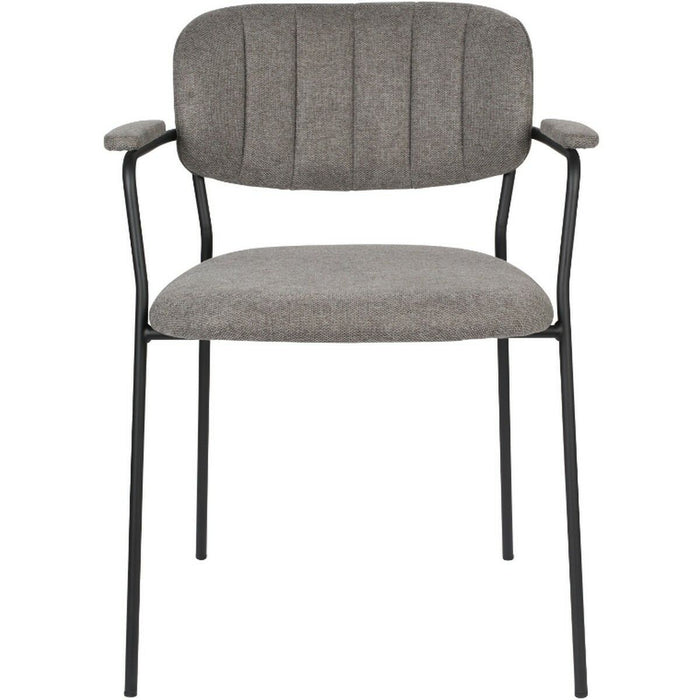 Puur - Viken armstoel stof grijs - zwart onderstel