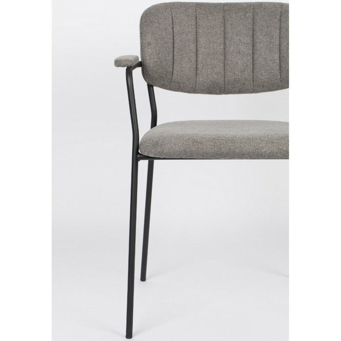 Puur - Viken armstoel stof grijs - zwart onderstel