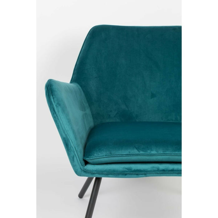 Puur Berg fauteuil velvet blauw