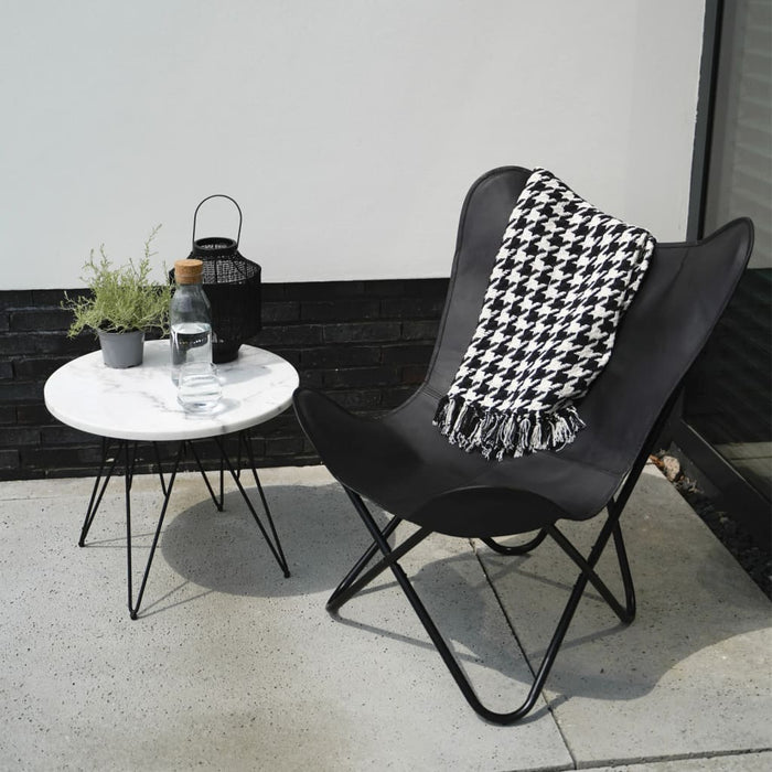 Lesli Living Vlinderstoel Buffalo 75x75x87 cm zwart