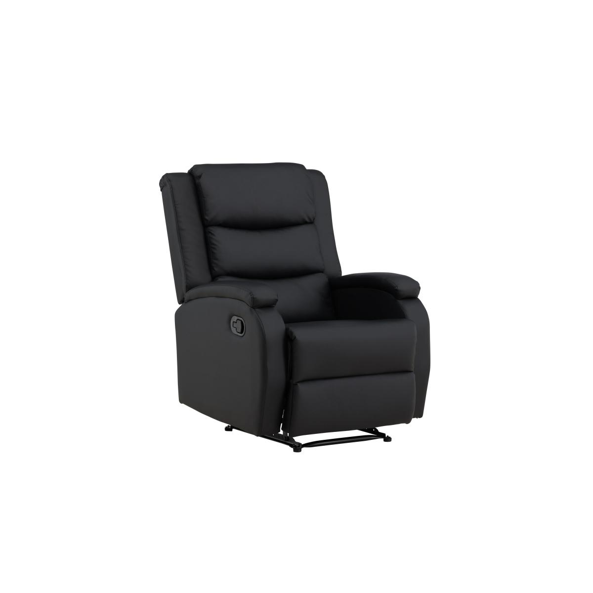 Svea - Pino verstelbare fauteuil - lederlook - zwart