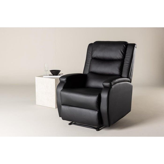 Svea - Pino verstelbare fauteuil - lederlook - zwart