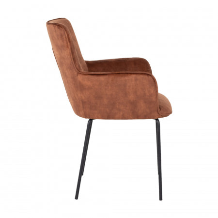 Eetkamerstoel Velvet Brick - Zithoogte 52cm - Stoel Lex - Giga Meubel