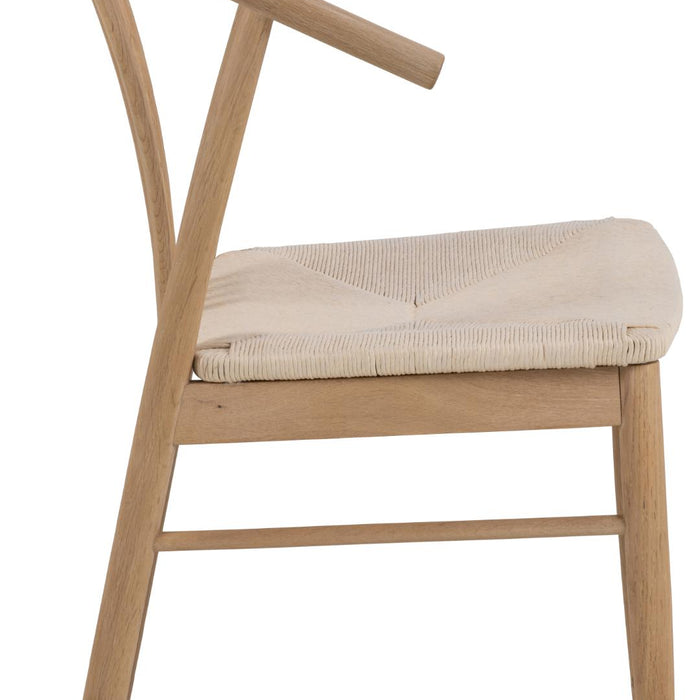 Hjem Interiors Saga Eetkamerstoel Blank Eiken|Gebroken Wit set van 2