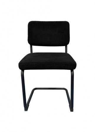 Giga Meubel - Stoel Zwart Teddy - Metaal - 55.5x49x85.5cm - Liz