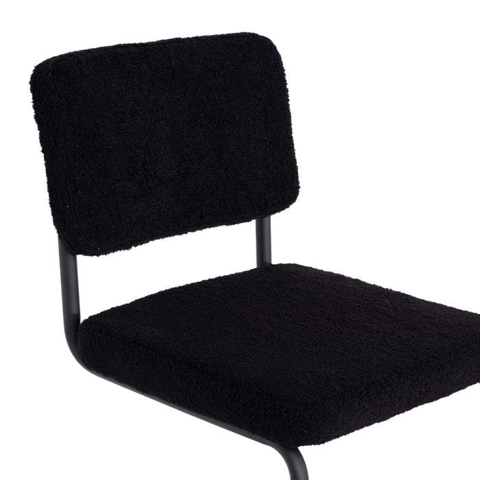 Giga Meubel - Stoel Zwart Teddy - Metaal - 55.5x49x85.5cm - Liz