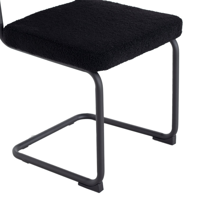 Giga Meubel - Stoel Zwart Teddy - Metaal - 55.5x49x85.5cm - Liz