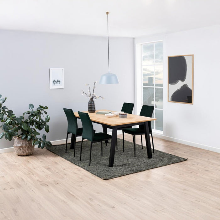 Giga Living - Eetkamerstoel - Donkergroen - Grondal - Set van 4