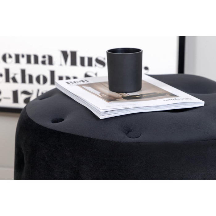 Svea - Juno hocker - velvet - zwart