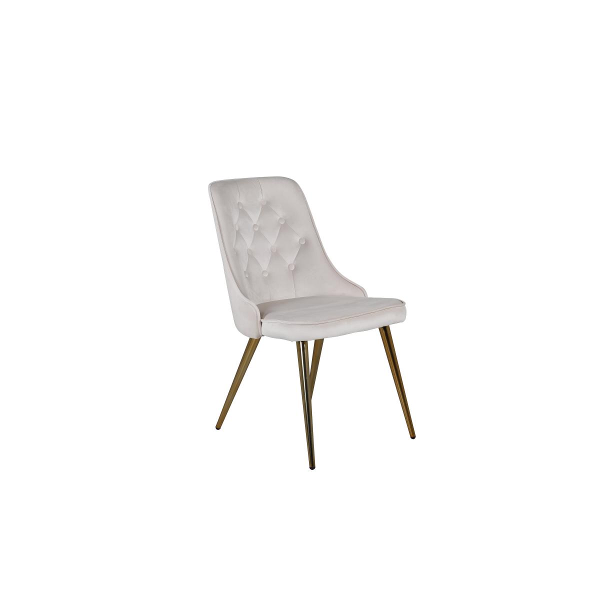 Svea - Zelano eetkamerstoel - gouden poot - velvet - beige