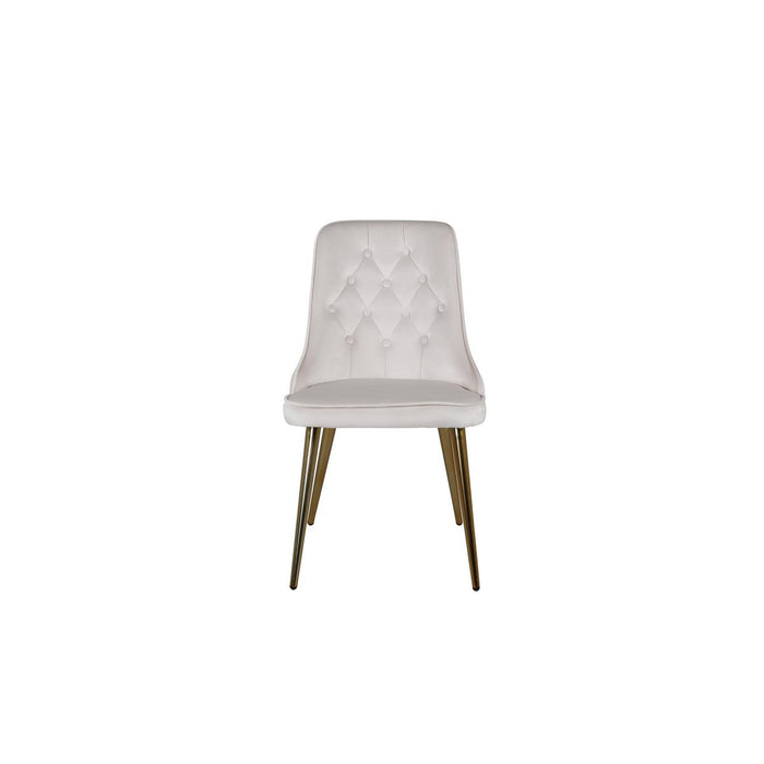 Svea - Zelano eetkamerstoel - gouden poot - velvet - beige