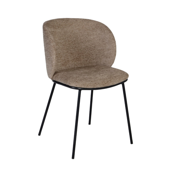 Giga Meubel - Eetkamerstoel Taupe Stof - 55x49x80cm - Dalia - Set van 2