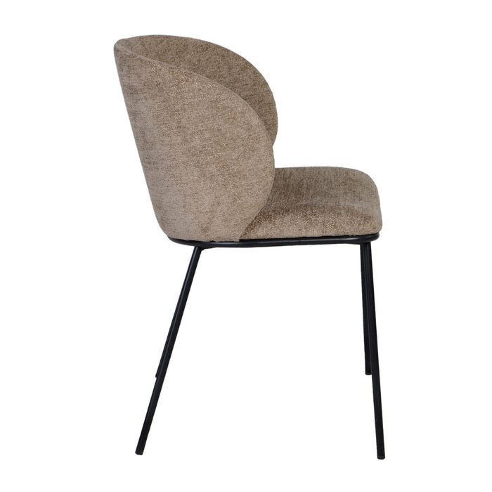 Giga Meubel - Eetkamerstoel Taupe Stof - 55x49x80cm - Dalia - Set van 2