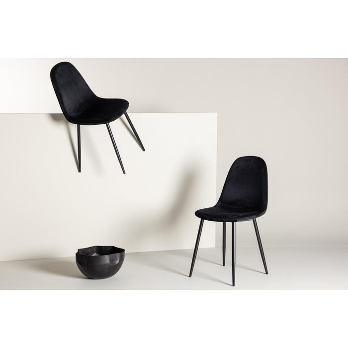 Svea - Selo eetkamerstoel - velvet - zwart