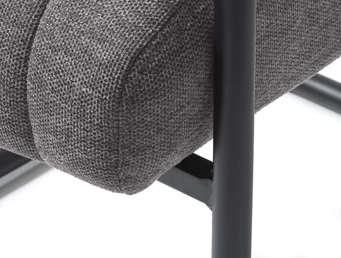 Giga Living - Eetkamerstoel Stof Donkergrijs - Trout - Set van 2