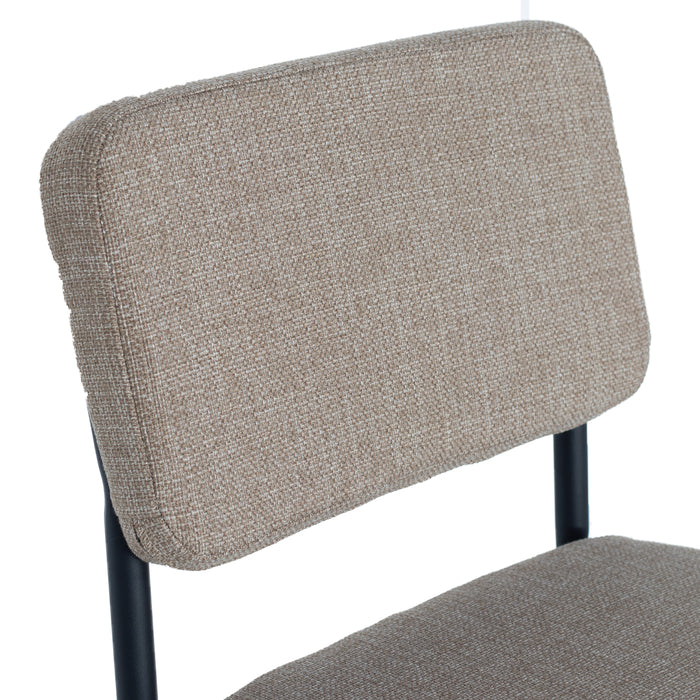 Giga Meubel - Stoel Taupe Bouclé - Metaal - 55.5x49x85.5cm - Liz