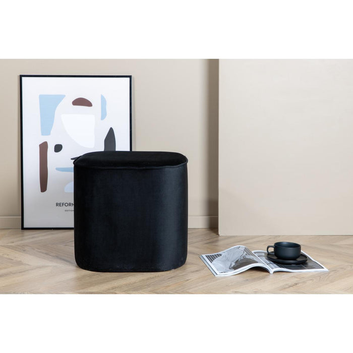 Svea - Arlo poef - velvet - zwart