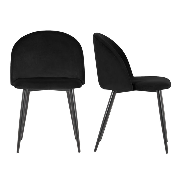 Giga Meubel - Stoel Stella Velvet Zwart (set van 2)
