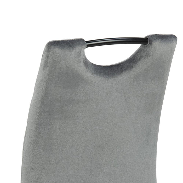 Hioshop Dia eetkamerstoel velours grijs.