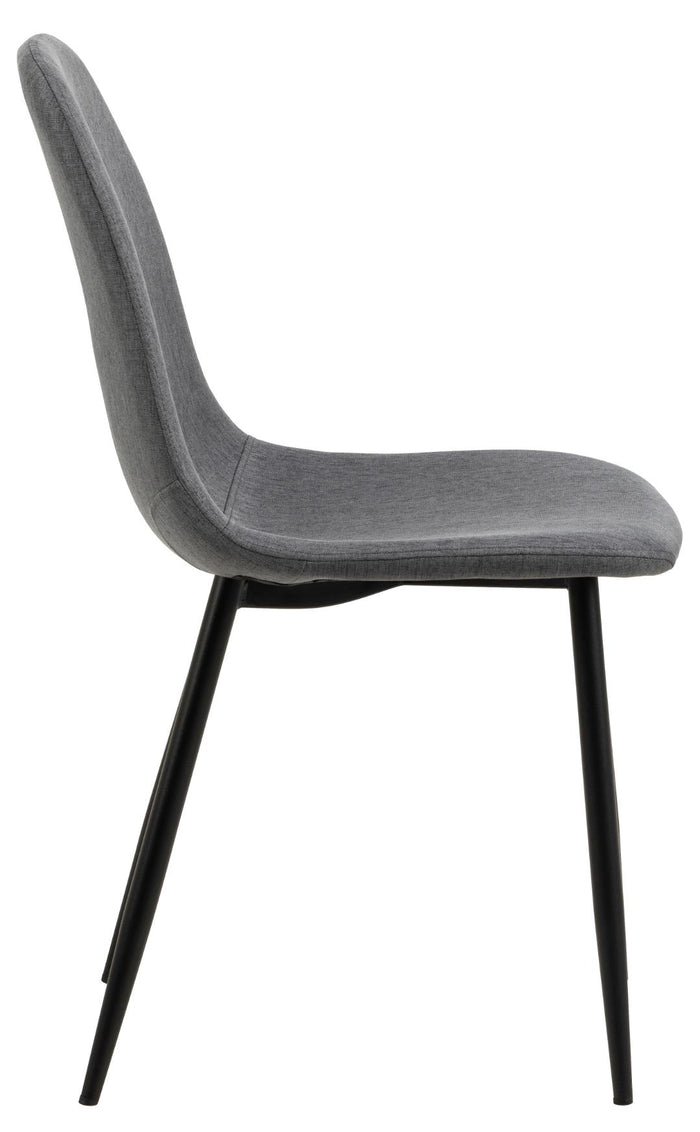 Giga Living - Eetkamerstoel - Donkergrijs - Stof - Zithoogte 46cm - Duvra - Set van 4