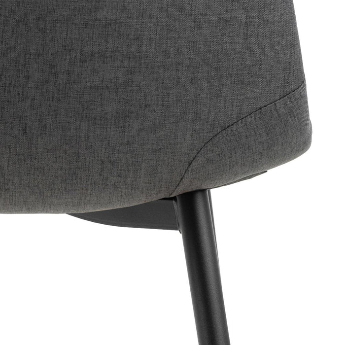 Giga Living - Eetkamerstoel - Donkergrijs - Stof - Zithoogte 46cm - Duvra - Set van 4