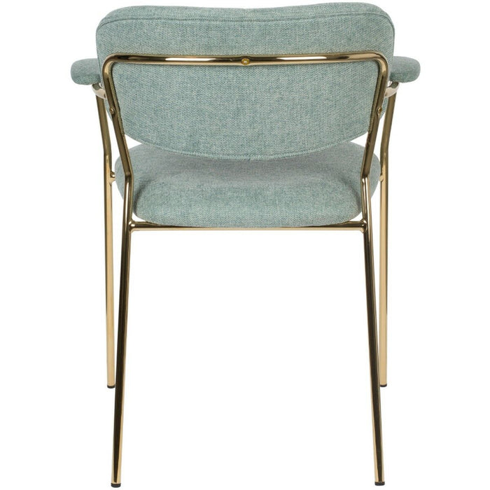 Puur - Viken armstoel stof lichtgroen - goud onderstel