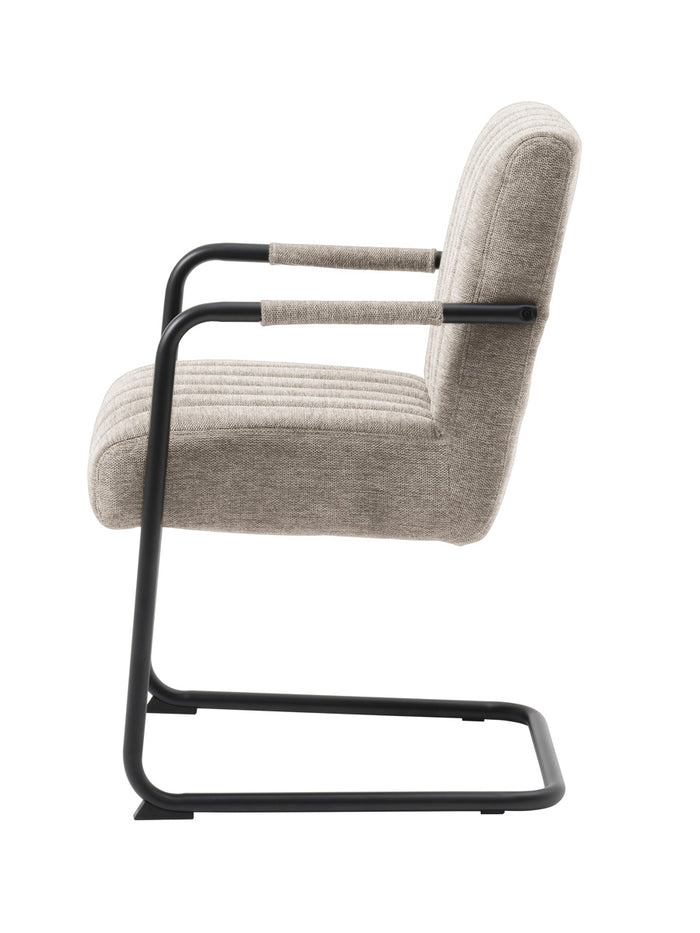 Giga Living - Eetkamerstoel Stof Zandkleur - Trout - Set van 2