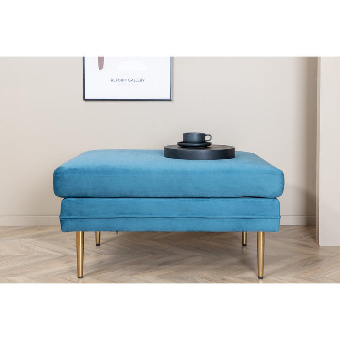 Svea - Tess hocker - velvet - blauw